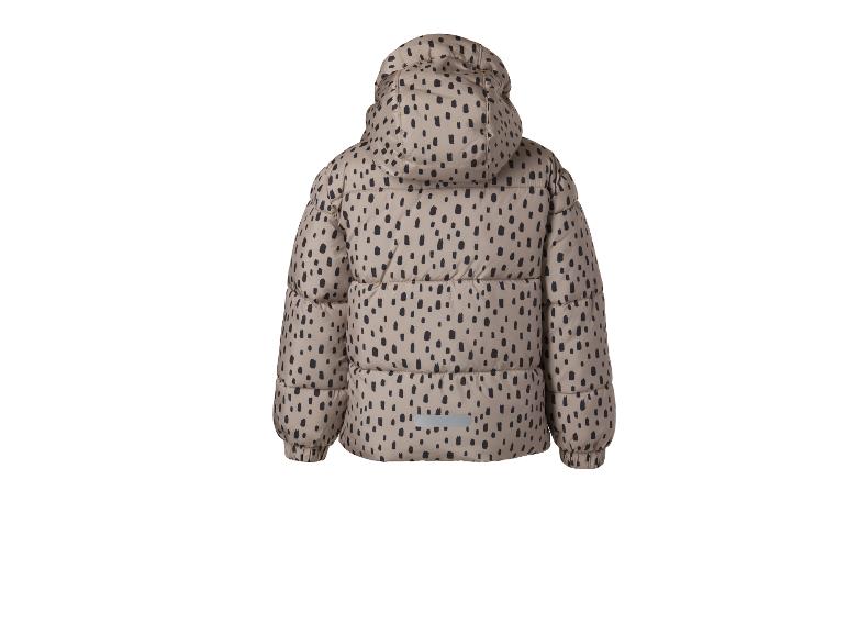 Doudoune beige pour enfant à pois noirs, vue de dos