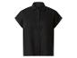 Chemise noire à manches courtes boutonnée avec col