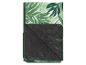 Couverture de pique-nique à motif tropical vert et noir.