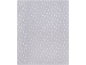 Papier cadeau gris avec des sapins blancs et des flocons de neige.
