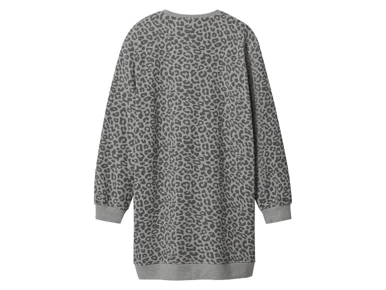 Robe sweat grise à imprimé léopard, vue de dos