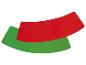 Deux cartons de football, un rouge et un vert.