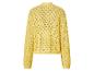 Cardigan jaune en maille ajourée pour femme, vue de dos