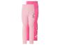 Deux leggings pour enfants roses et fuchsia avec imprimé dessin animé.