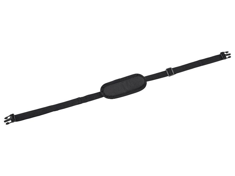Sangle d'épaule rembourrée noire avec boucles.