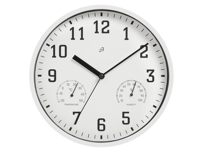 Aller en mode plein écran : AURIOL® Horloge murale avec thermomètre et hygromètre, Ø 25 cm - Image 2