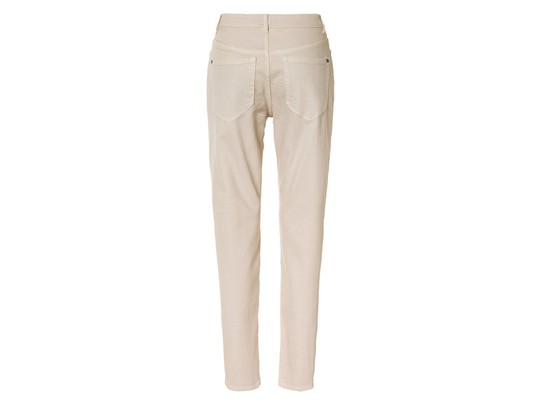 Jean beige à taille haute, vue arrière.