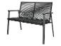 Banc deux places en métal et corde tressée noire.
