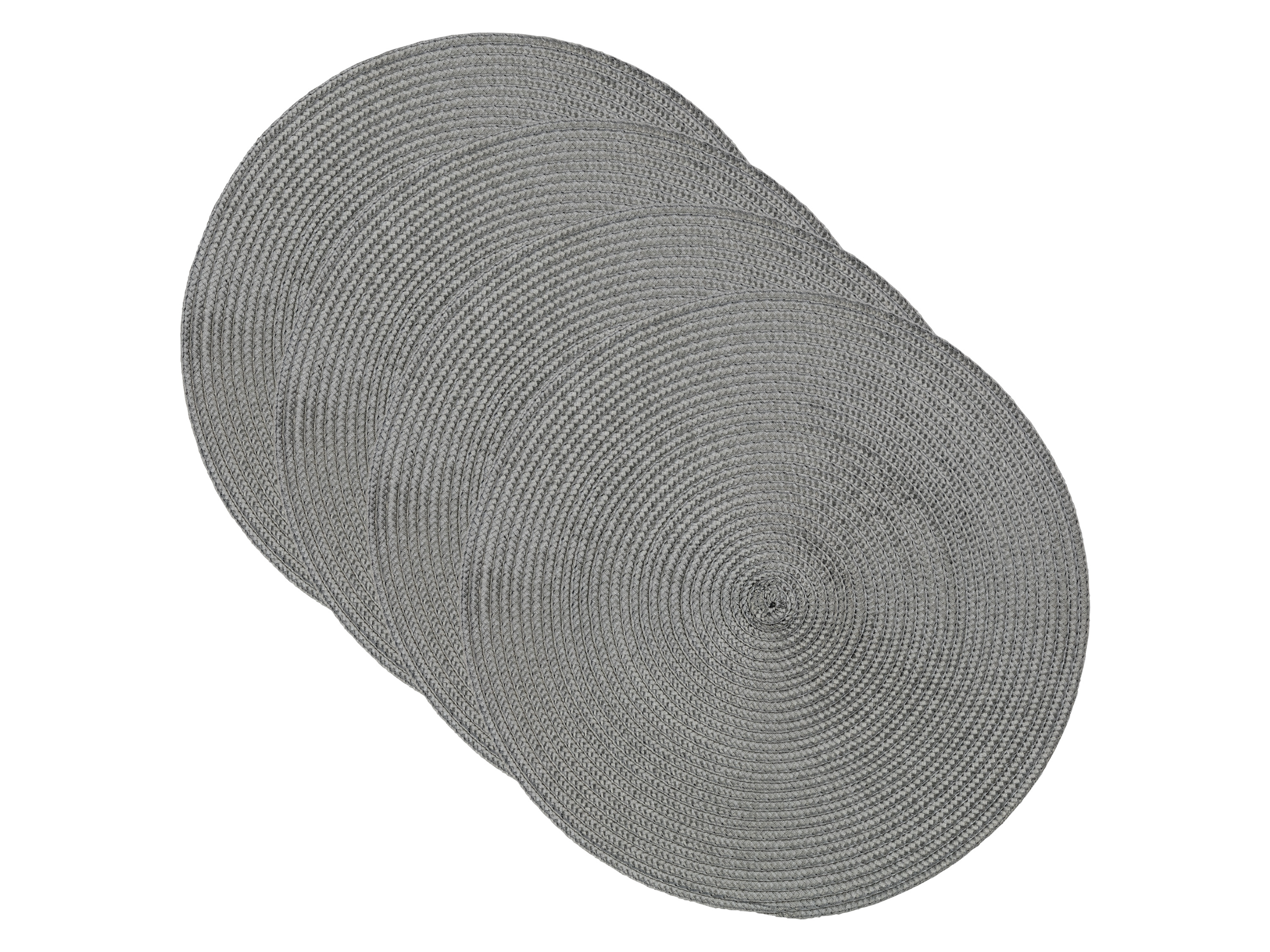 LIVARNO home Lot de 4 sets de table, Ø 38 cm (gris)