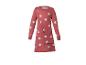 Robe tricotée rose pour enfant avec cœurs blancs et poche.