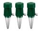 Trois arroseurs Parkside pour plantes, vert foncé et argenté.