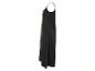 Robe noire longue et ample, style minimaliste.