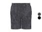Short de sport gris foncé avec motif géométrique et taille élastique.
