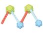 Jouet d'assemblage avec des pièces hexagonales colorées.