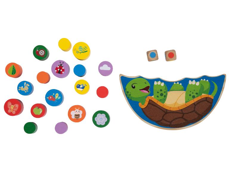 Jouets en bois sur le thème de la tortue et blocs colorés avec des images
