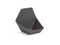 Récipient de rangement ouvert hexagonal gris foncé sur fond blanc.