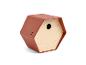 Nichoir hexagonal en bois et terre cuite