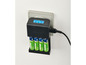 Un chargeur de batterie Tronic avec 4 piles AA rechargeables.