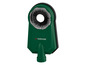 Une brosse Parkside verte avec une tête de brosse ronde pour nettoyer.