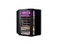 Sauna infrarouge noir avec porte vitrée et éclairage violet