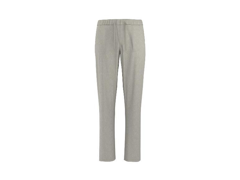 Pantalon homme gris clair avec cordon de serrage à la taille.