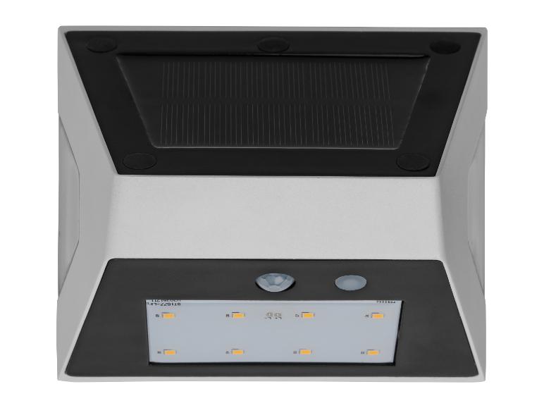 Applique murale LED solaire avec détecteur de mouvement et panneau solaire intégré