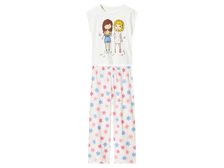Ensemble de pyjama deux pièces avec imprimé filles et fleurs