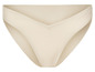 Culotte de bikini beige avec taille en V.