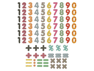 UNITED OFFICE® Alphabet aimanté / Chiffres et symboles mathématiques aimantés