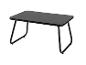 Table basse rectangulaire noire avec pieds en métal
