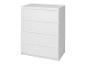 Une commode blanche avec quatre tiroirs.