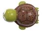 Veilleuse tortue verte et marron avec étoiles et lune.