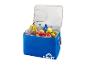 Sac isotherme Crivit bleu avec fruits, boissons et bananes.
