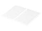 Deux coussinets chauffants rectangulaires blancs sur fond blanc.
