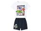 Ensemble pyjama enfant blanc et bleu marine avec imprimés de super-héros