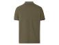 Polo homme vert foncé avec col blanc, vue arrière.