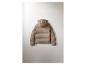 Vue arrière de la doudoune premium pour femme ESMARA en marron avec capuche.