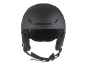 Casque de ski noir avec fentes d'aération et jugulaire rembourrée