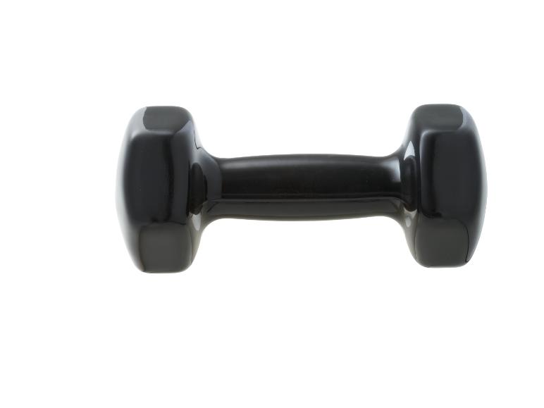 Haltère noir sur fond blanc