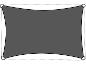 Voile d'ombrage rectangulaire grise avec côtés incurvés et coins renforcés.