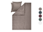 Parure de lit en satin LIVARNO® marron à rayures, 240 x 220 cm.
