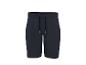 Short de sport bleu foncé avec cordon de serrage et taille côtelée.