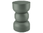 Tabouret décoratif vert foncé avec un design à trois sections empilées.