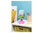 Lampe de table pour enfants avec personnages de dessins animés, crayons et caisse de rangement.