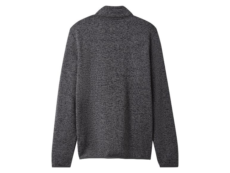 Veste polaire chinée gris foncé avec fermeture éclair, vue arrière.