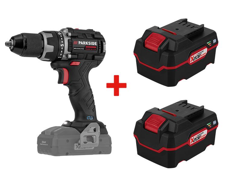 Perceuse Parkside avec deux batteries.