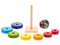 Jeu d'empilage en bois Paw Patrol avec des anneaux colorés et un support.