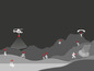 Hélicoptère avec dispositif Recco à la recherche de personnes dans les montagnes.