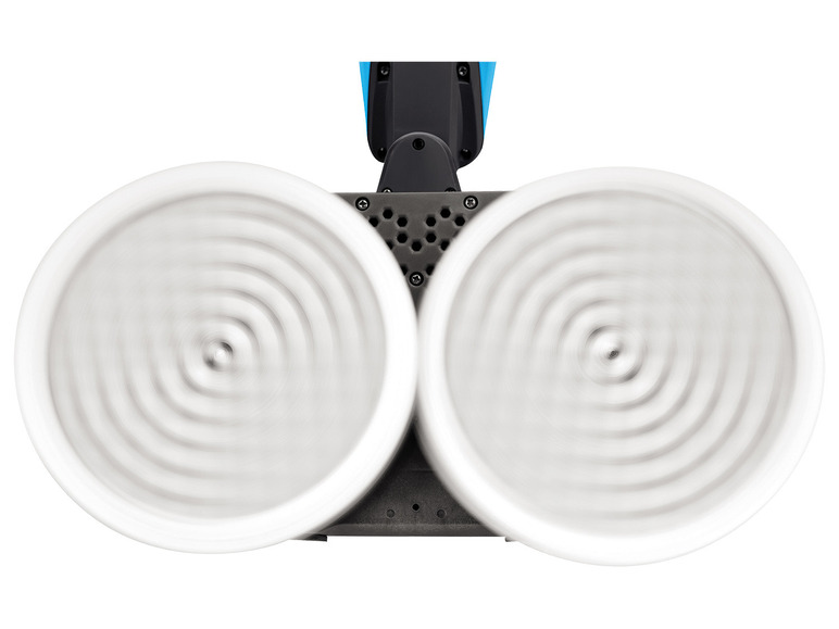 Deux patins de lavage rotatifs d'une machine à nettoyer les sols.