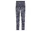 Leggings bleu marine avec un motif de Noël blanc de rennes, d'arbres et de flocons de neige.
